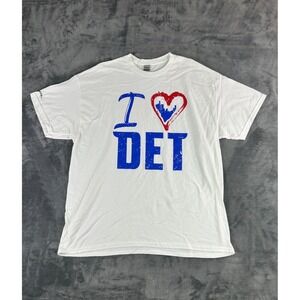 I Love Detroit Skyline Graphic T-Shirt XL White MotorCity Casino Promo